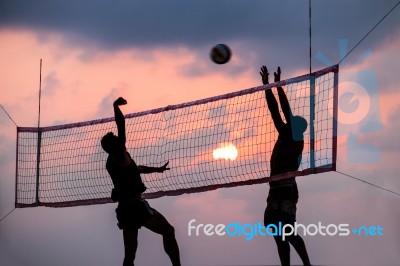 Beach Volleyball Stock Photo