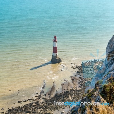 Beachey Head, Sussex/uk - July 23 : View Of The Lighthouse At Be… Stock Photo