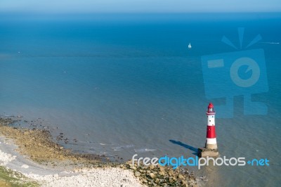 Beachey Head, Sussex/uk - July 23 : View Of The Lighthouse At Be… Stock Photo