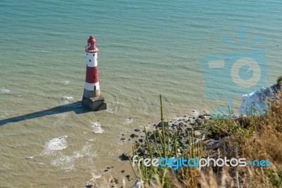 Beachey Head, Sussex/uk - July 23 : View Of The Lighthouse At Be… Stock Photo