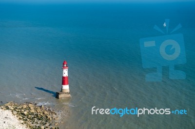 Beachey Head, Sussex/uk - July 23 : View Of The Lighthouse At Be… Stock Photo