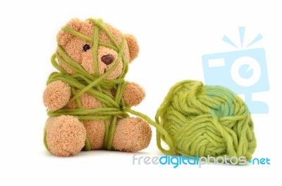 Bear & Wool Stock Photo
