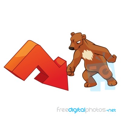 Bearish Trend Cartoon Style Stock Image