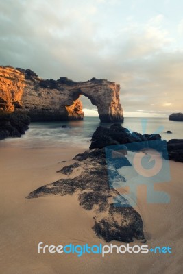 Beautiful Albandeira Beach, Algarve, Portugal Stock Photo