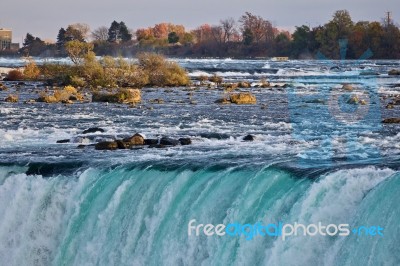 Beautiful Background With Amazing Powerful Niagara Waterfall Stock Photo