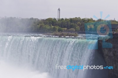 Beautiful Background With The Amazing Niagara Falls Stock Photo