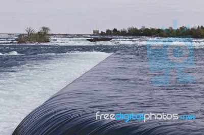 Beautiful Background With The Small Waterfalls Close To The Amazing Niagara Falls Stock Photo