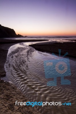 Beautiful Beach In Portugal Stock Photo