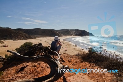 Beautiful Beach In Sagres Stock Photo
