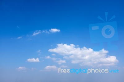 Beautiful Blue Sky With Clouds. Nature Background Stock Photo