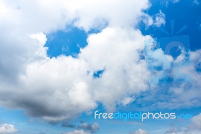 Beautiful Blue Sky With Clouds. Nature Background. Outdoors Stock Photo