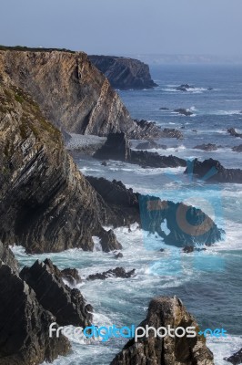 Beautiful Coastline Of Cape Sardao Stock Photo