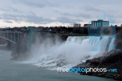 Beautiful Evening Picture Of The Niagara Falls Stock Photo