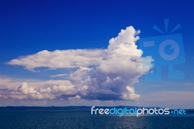 Beautiful Fantasy White Cloud On Blue Sky Use As Natural Backgro… Stock Photo