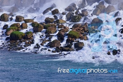 Beautiful Isolated Image With Amazing Niagara Waterfall Us Side Stock Photo