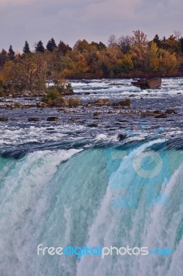 Beautiful Isolated Photo Of Amazing Powerful Niagara Waterfall Stock Photo