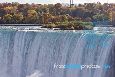 Beautiful Isolated Photo Of Amazing Powerful Niagara Waterfall Stock Photo