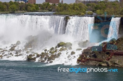 Beautiful Isolated Photo Of The Amazing Niagara Waterfall Us Side Stock Photo