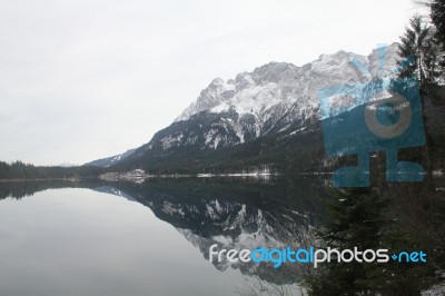 Beautiful Lake Eibsee Stock Photo