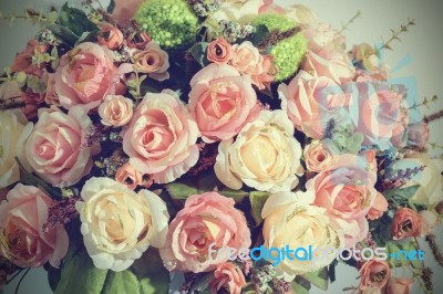 Beautiful Plastic Flowers Stock Photo