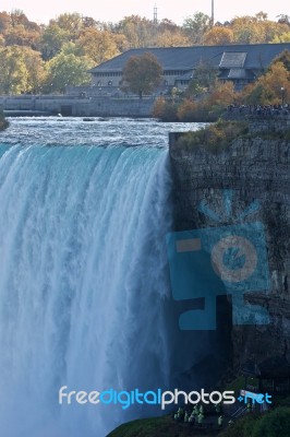 Beautiful Postcard With Amazing Niagara Waterfall And Viewpoints… Stock Photo