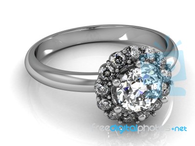 Beautiful Ring On The White Background Stock Image