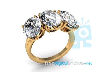 Beautiful Ring On The White Background Stock Image