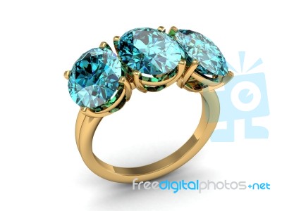 Beautiful Ring On The White Background Stock Image