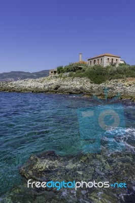 Beautiful Seascape Near A Village In Peloponesse Stock Photo