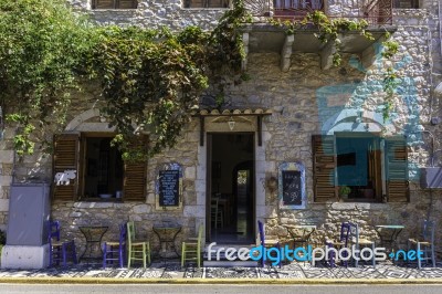 Beautiful Shop Exterior In Peloponesse Stock Photo