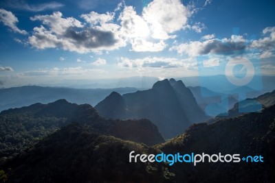 Beautiful Sky At Doi Laung Chiang Dao - Thailand Stock Photo