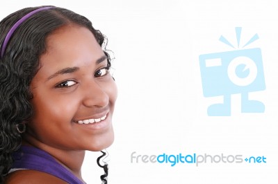 Beautiful Smiling Face Of A Happy Teenager Stock Photo