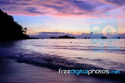 Beautiful Sunrise At The Beach Stock Photo