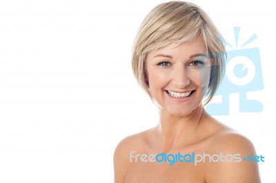 Beautiful Topless Lady Posing Stock Photo