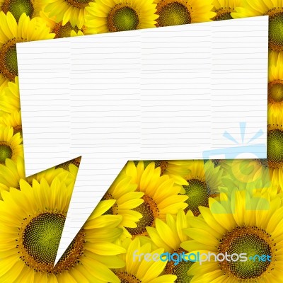 Beautiful Yellow Sunflower Petals Closeup Background With Quote Stock Photo