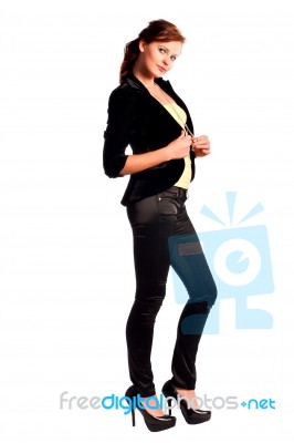 Beautiful Young Female Fashion Model Stock Photo