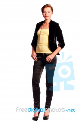 Beautiful Young Female Fashion Model Stock Photo