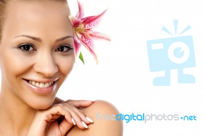 Beauty Clean Face Of Young Latin Woman Stock Photo