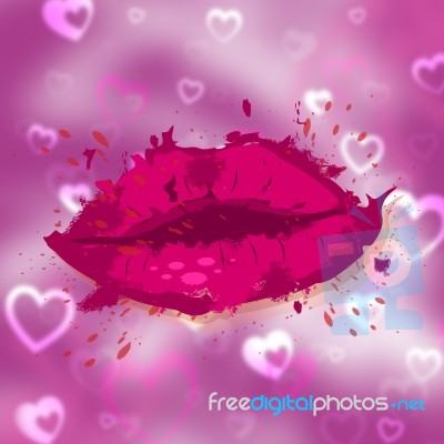 Beauty Hearts Indicates Human Lips And Face Stock Image
