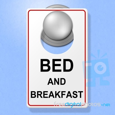 Bed And Breakfast Means Place To Stay And Cuisine Stock Image
