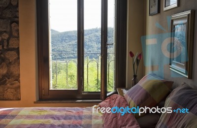 Bedroom In A Apartment Stock Photo