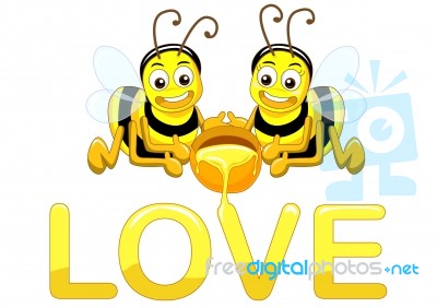 Bee In Love Stock Image