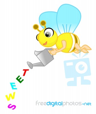Bee Pour The Letters Sweet To The Floor Stock Image