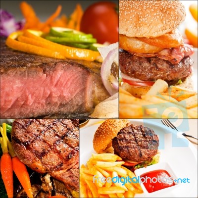 Beef Dishes Collage Stock Photo