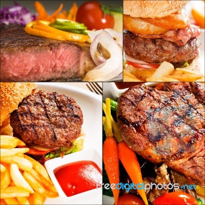 Beef Dishes Collage Stock Photo