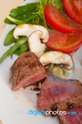 Beef Filet Mignon Grilled With Vegetables Stock Photo