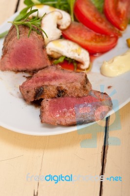 Beef Filet Mignon Grilled With Vegetables Stock Photo