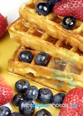 Belgian Waffles Stock Photo