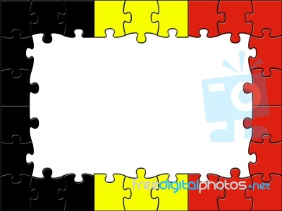 Belgium Jigsaw Means Blank Space And Copy Stock Image