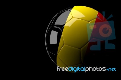 Belgium Soccer Ball Isolated Dark Background Stock Image